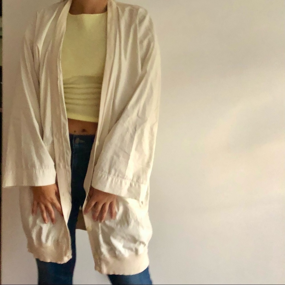 Marc Cain oversized jacket outerwear unique ivory sweater style
